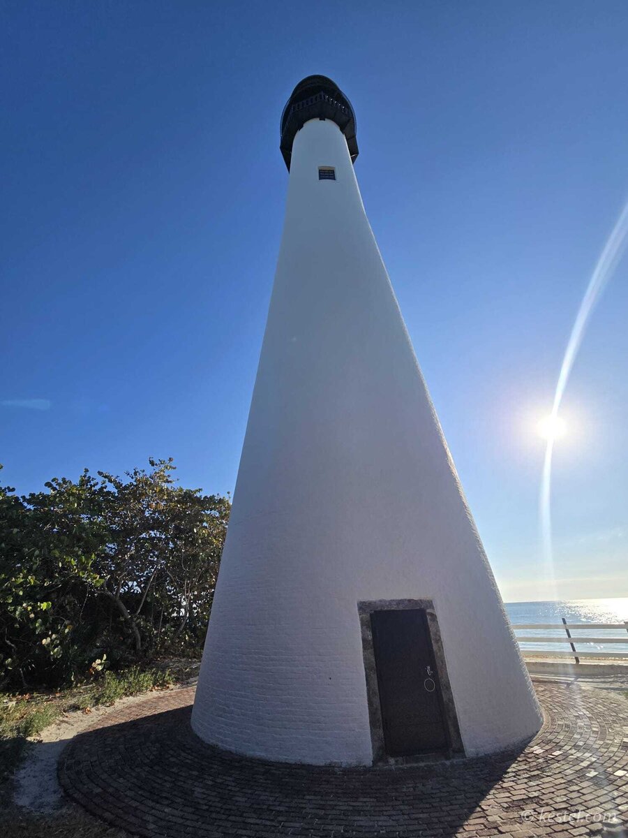 Cape Florida lighthouse against a blue sky